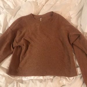Free People cashmere sweater, light brown.